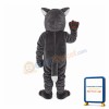 Grey Wolf With Open Mouth Mascot Costume