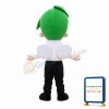 Little Boy With Exaggerated Green Hair Mascot Costume