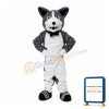 Stout White & Grey Wolf Mascot Costume