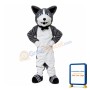 Stout White & Grey Wolf Mascot Costume