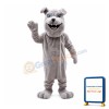 Friendly Gray Bulldog Mascot Costume