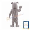 Friendly Gray Bulldog Mascot Costume