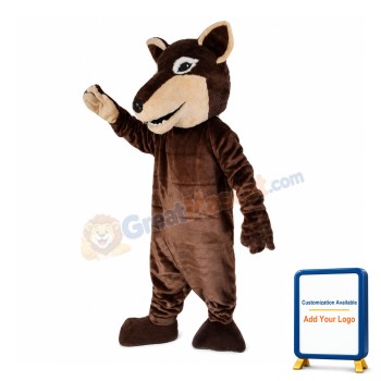 Pointed Mouth Brown Wolf Mascot Costume