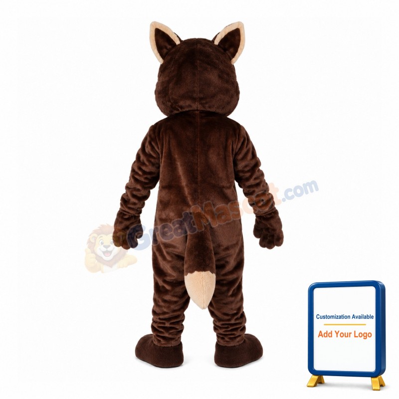 Pointed Mouth Brown Wolf Mascot Costume