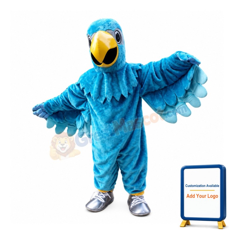 Flying Blue Eagle With Shoes Mascot Costume