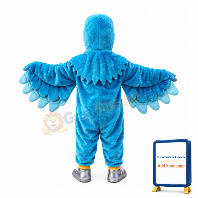 Flying Blue Eagle With Shoes Mascot Costume