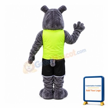 Mediocre Bulldog With Fluorescent Vest Mascot Costume