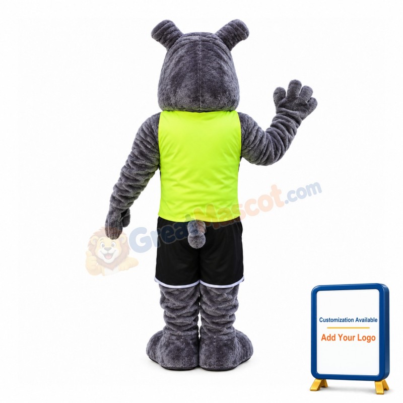 Mediocre Bulldog With Fluorescent Vest Mascot Costume