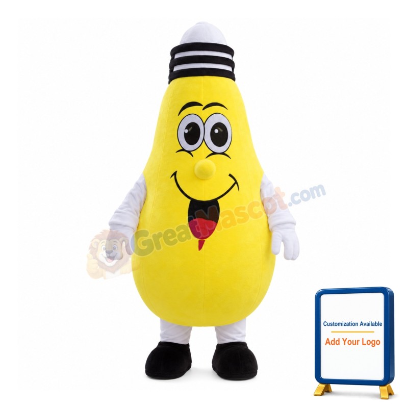 Rotatable Yellow Light Bulb Mascot Costume