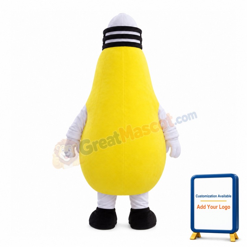 Rotatable Yellow Light Bulb Mascot Costume