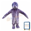 Purple Seal With Light Blue Eyes Mascot Costume