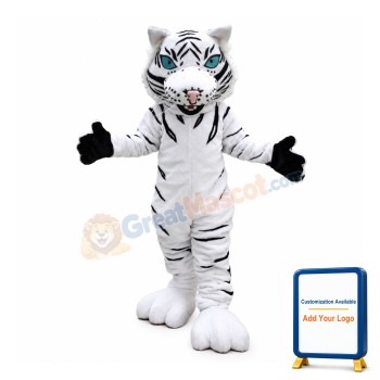 Robust Wild White Tiger Mascot Costume