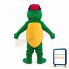 Green Turle With Baseball Cap Mascot Costume