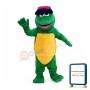 Green Turle With Baseball Cap Mascot Costume