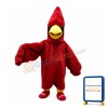 Pointed Head All Red Eagle Mascot Costume