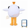 Little White Bird With Glasses Mascot Costume