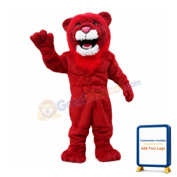 Fercious Red Muscle Lion Mascot Costume