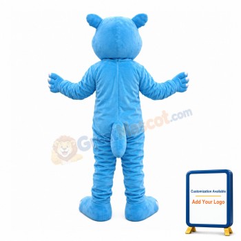 Confused Blue Young Lion Mascot Costume