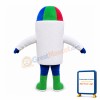 White Crayons With Colored Heads Mascot Costume