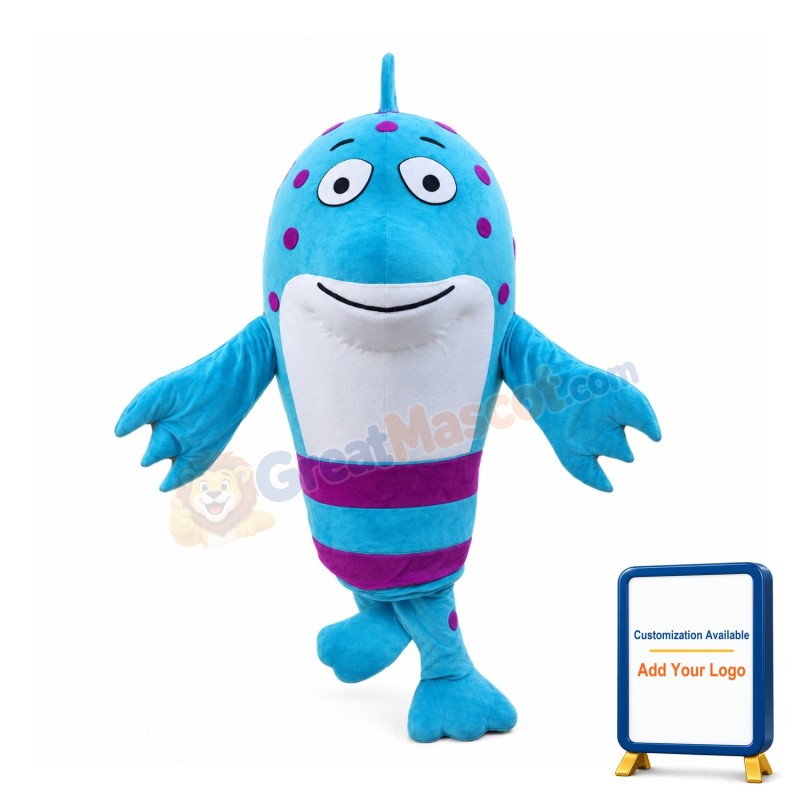 Dolphin With Purple Spots Mascot Costume
