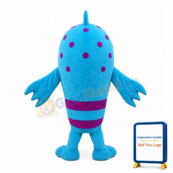 Dolphin With Purple Spots Mascot Costume