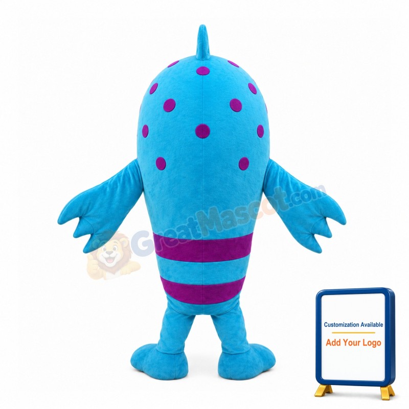 Dolphin With Purple Spots Mascot Costume