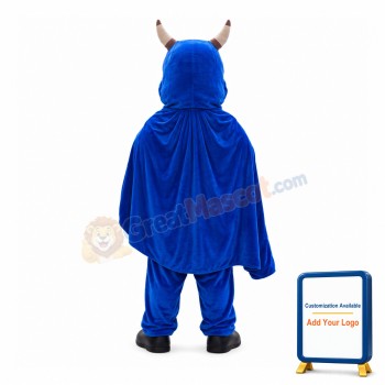 Blue Tauren With Cloak Mascot Costume