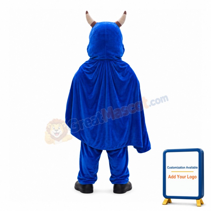 Blue Tauren With Cloak Mascot Costume
