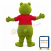 Agreeable Green Bear With Red Shirt Mascot Costume