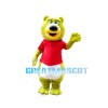 Agreeable Green Bear With Red Shirt Mascot Costume