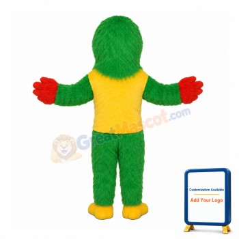 Grass Green Eagle In Yellow Top Mascot Costume