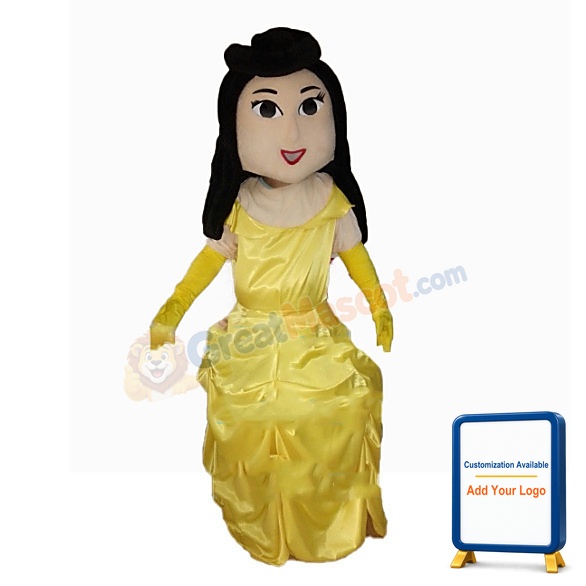 Innocence Princess Belle In Yellow Dress Mascot Costume