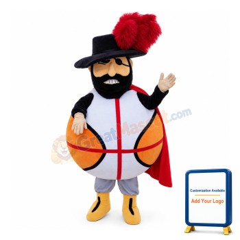 Bearded Basketball Man Mascot Costume