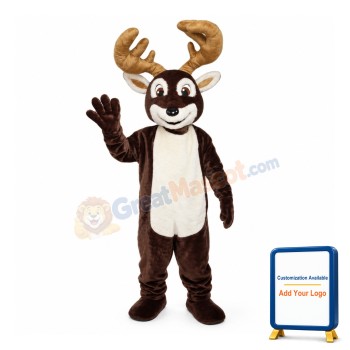 Merry Brown Moose Mascot Costume