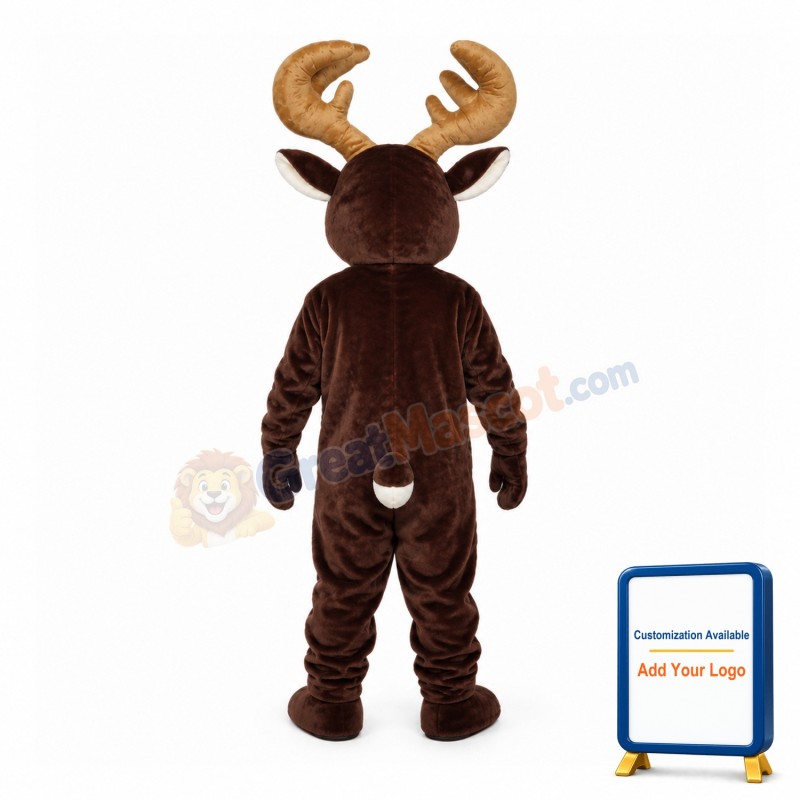 Merry Brown Moose Mascot Costume