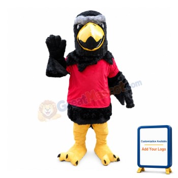 Amicable Eagle With Black Wings Mascot Costume