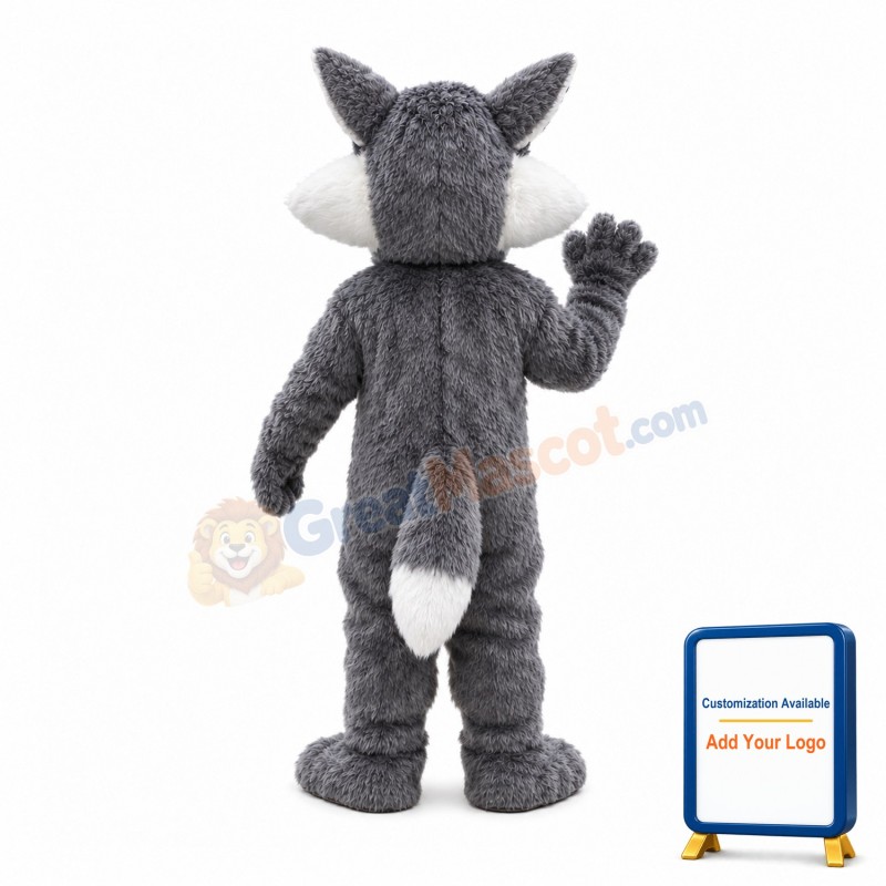 Insidious Furry Grey Wolf Mascot Costume
