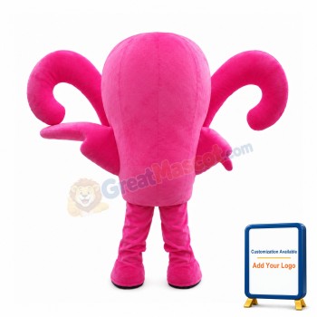 Flexible Pink Octopus Mascot Costume