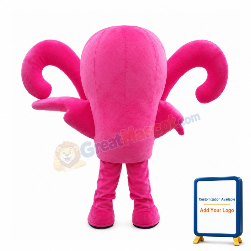 Flexible Pink Octopus Mascot Costume