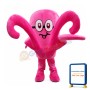 Flexible Pink Octopus Mascot Costume