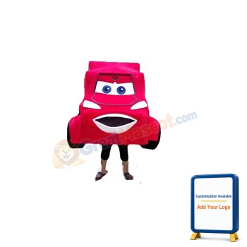 Cartoon Red Racing Car Mascot Costume