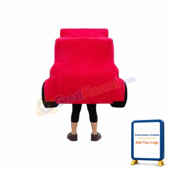 Cartoon Red Racing Car Mascot Costume