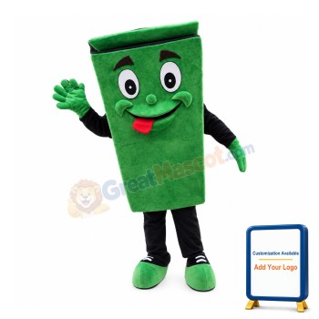 Green Recyclable Public Trash Can Mascot Costume