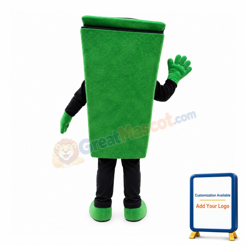 Green Recyclable Public Trash Can Mascot Costume