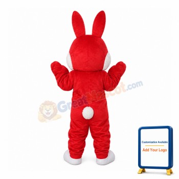 Lovable Red Rabbit Mascot Costume
