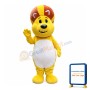 Lively Cartoon Lion With Ball Shaped Mane Mascot Costume