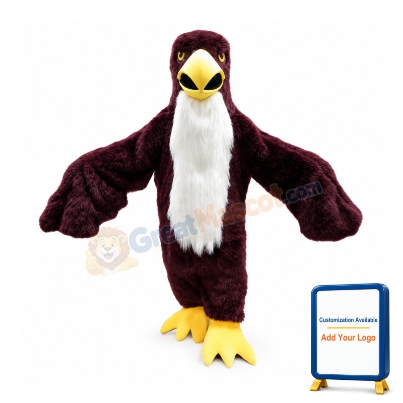 Red Brown Eagle With Powerful Wings Mascot Costume