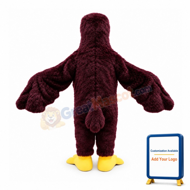 Red Brown Eagle With Powerful Wings Mascot Costume
