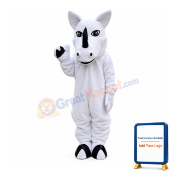 Tame Horse With Black Horn Mascot Costume