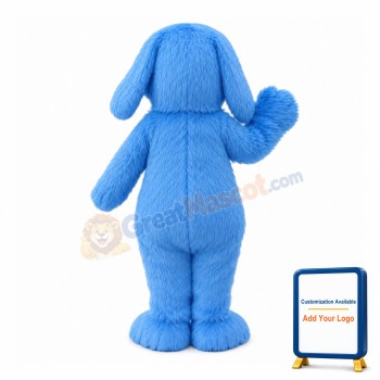 Genial Kind Blue Furry Dog Mascot Costume